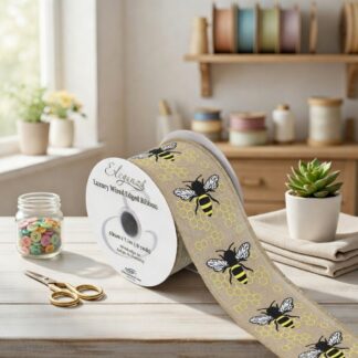 Wired Ribbon - Bee on Honeycomb